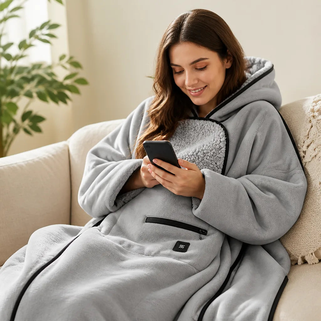 Heated Blanket Adjustable Heat Breathable Fleece
