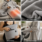 Heated Blanket Adjustable Heat Breathable Fleece