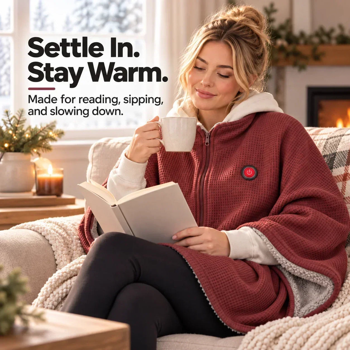 Heated Blanket Wearable USB-Powered Three Heat Settings