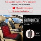 Heated Car Seat Cushion 12V Dual Heat Settings Non-Slip Backing