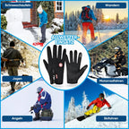 Heated Gloves Adjustable Heat Waterproof & Windproof Touchscreen Compatible