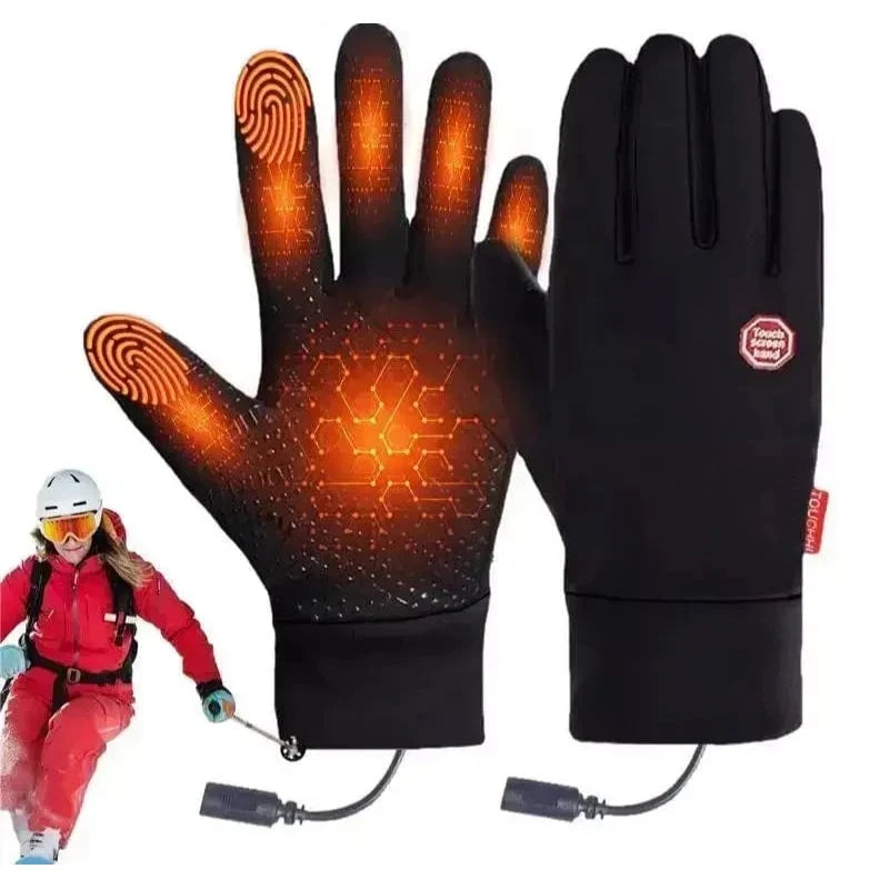 Heated Gloves Electric Heating Touchscreen Fingertips Non-Slip Grip