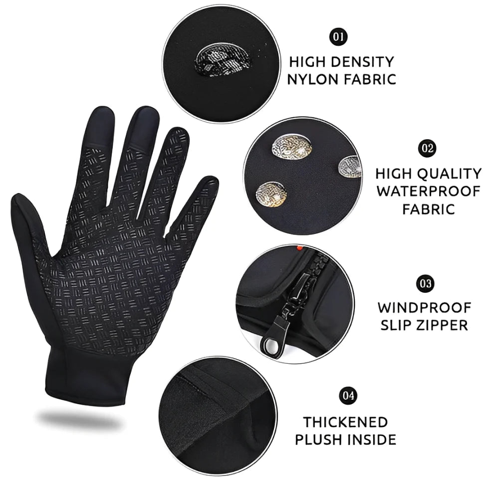 Heated Gloves Touchscreen Three Heat Settings Water-Repellent & Windproof