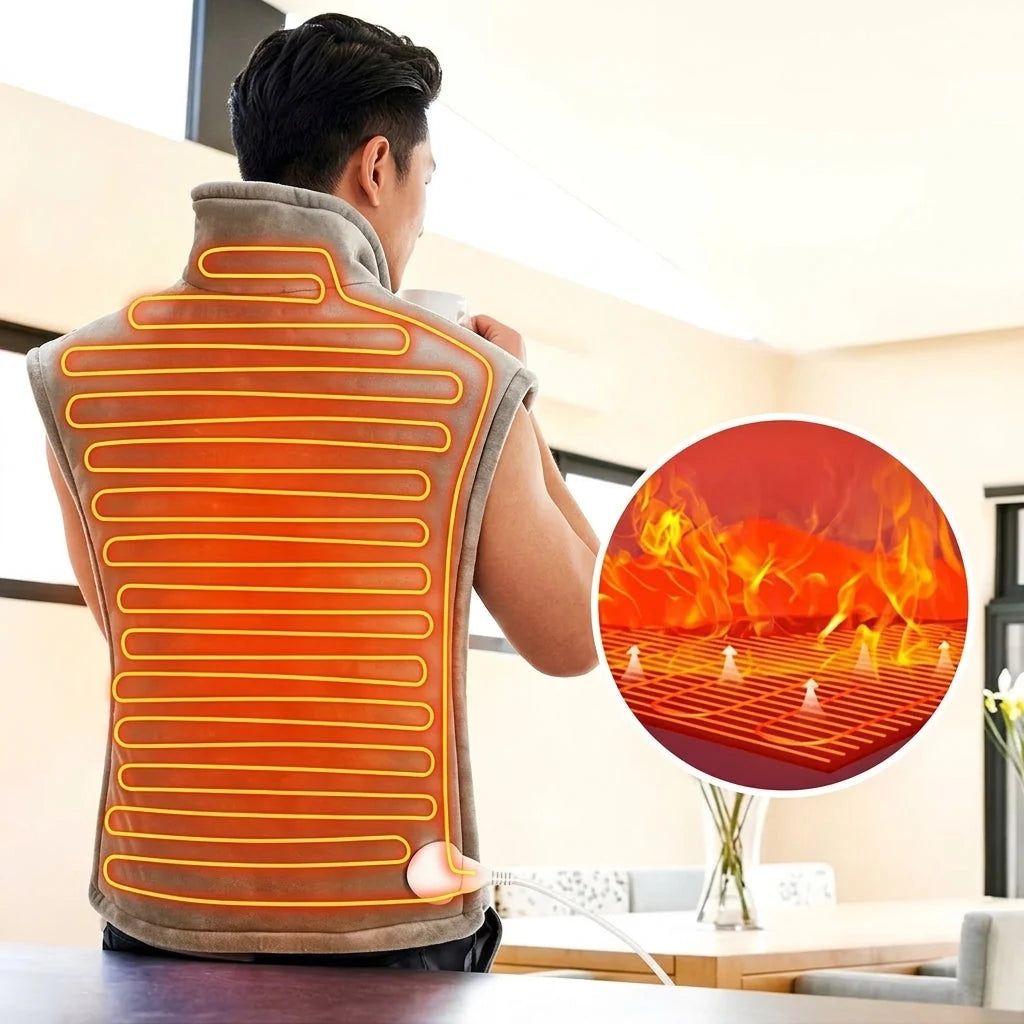 Heated Scarf Soft Flannel Hands-Free 6 Heat Settings