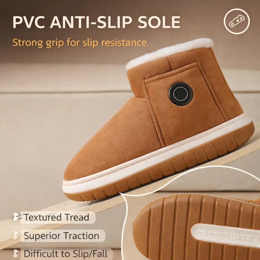 Heated Slippers 3 Heat Settings Rechargeable Non-Slip Sole