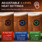 Heated Slippers 3 Heat Settings Rechargeable Non-Slip Sole
