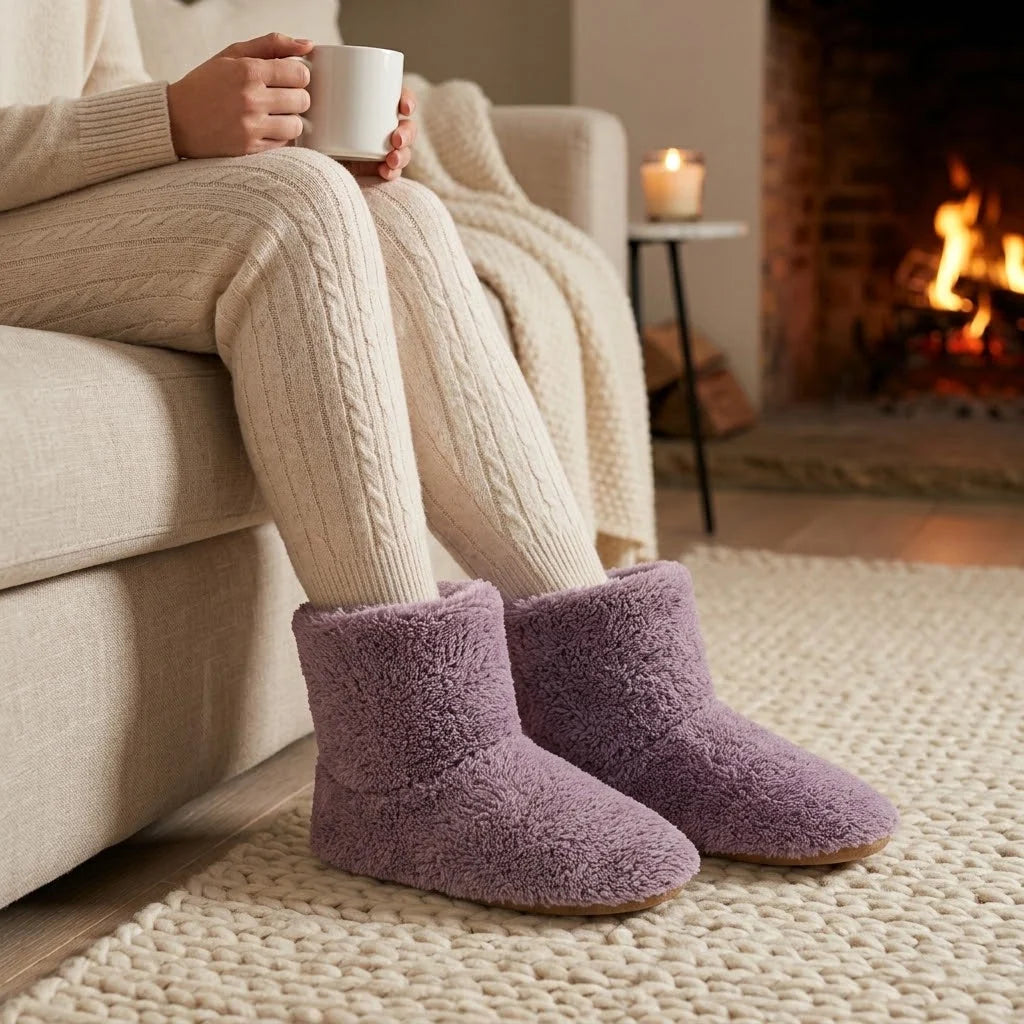 Heated Slippers USB-Powered Ankle-High Non-Slip Sole