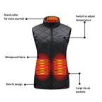 Heated Vest Rechargeable Nine-Zone Adjustable Heat