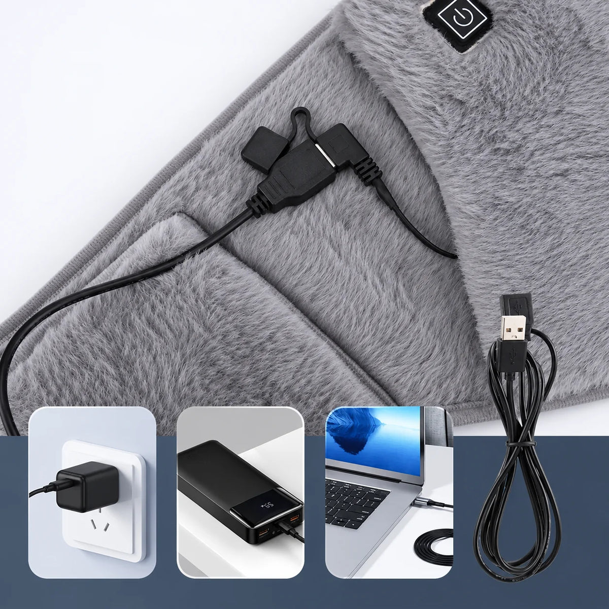 Heated Waist Belt Graphene Quick-Heating Crystal Velvet USB Powered
