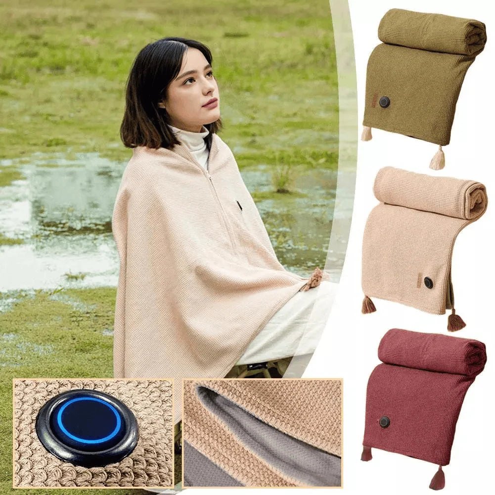 Heated Wrap Blanket USB-Powered 3 Heat Settings Machine-Washable