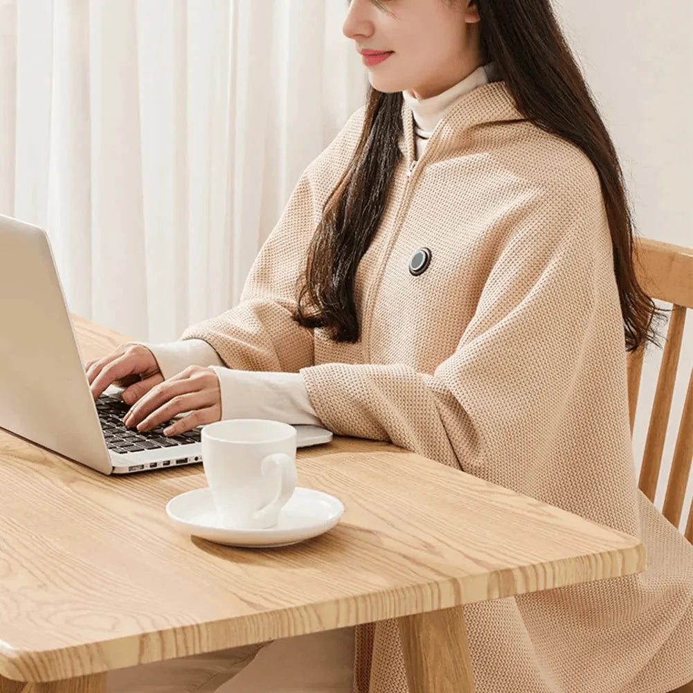 Heated Wrap Blanket USB-Powered 3 Heat Settings Machine-Washable