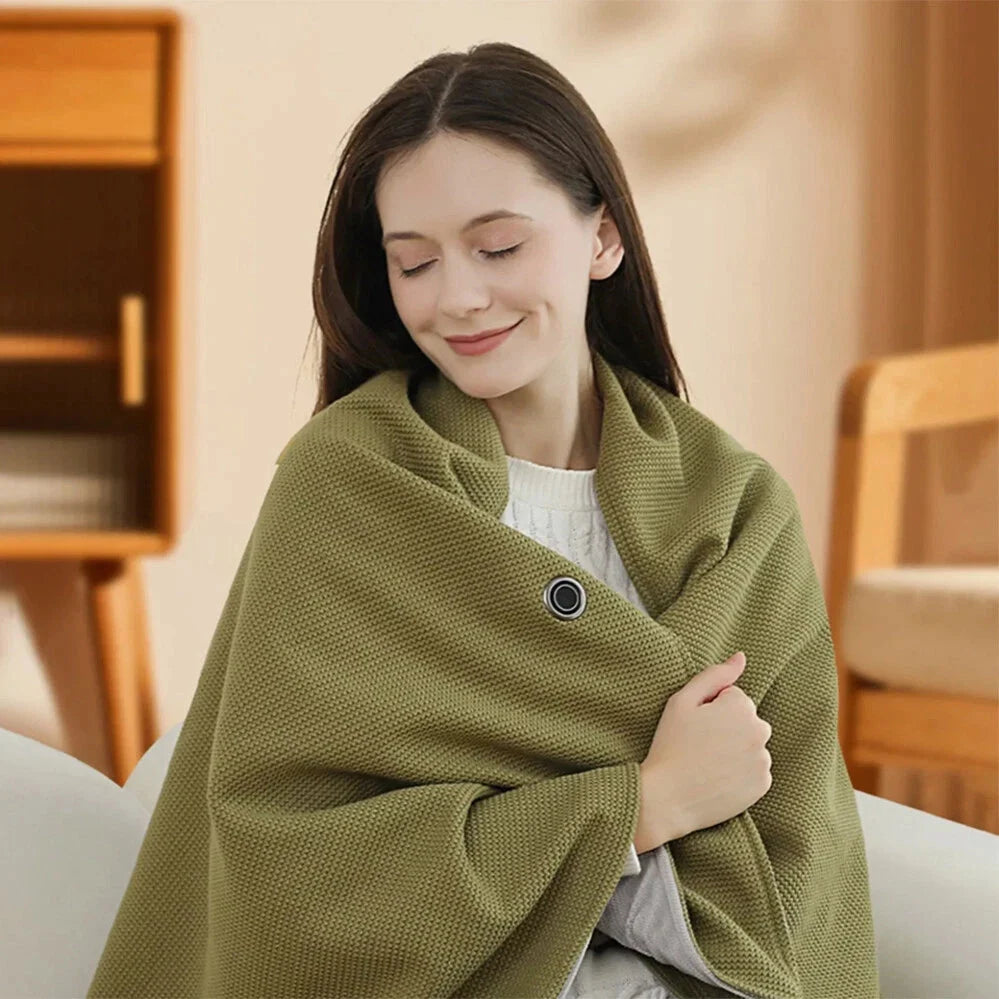 Heated Wrap Blanket USB-Powered 3 Heat Settings Machine-Washable