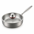High-Sided Frying Pan Hand-Hammered Titanium Uncoated