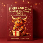 Highland Cow Advent Calendar 24 Resin Figures Festive Designs
