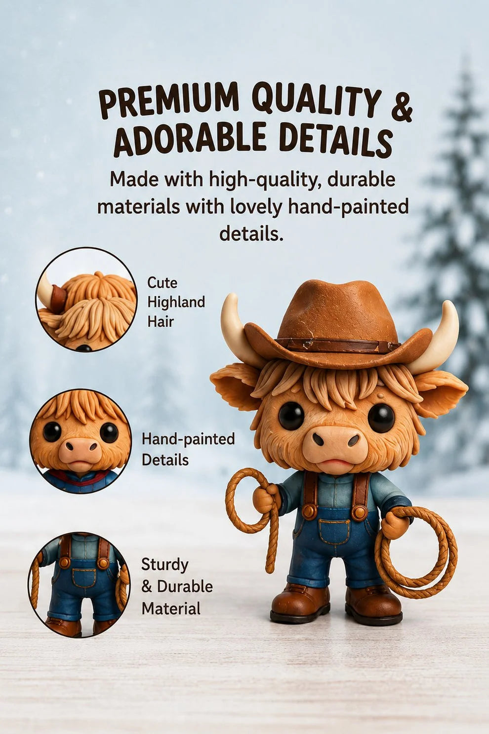 Highland Cow Advent Calendar 24 Resin Figures Festive Designs