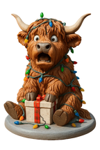 Highland Cow Advent Calendar 24 Resin Figures Festive Designs
