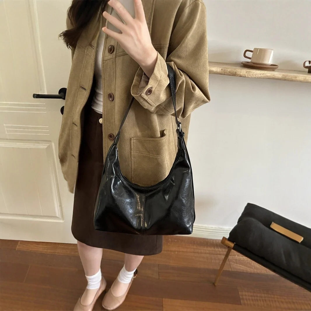 Hobo Bag Leather Slouchy Adjustable Strap