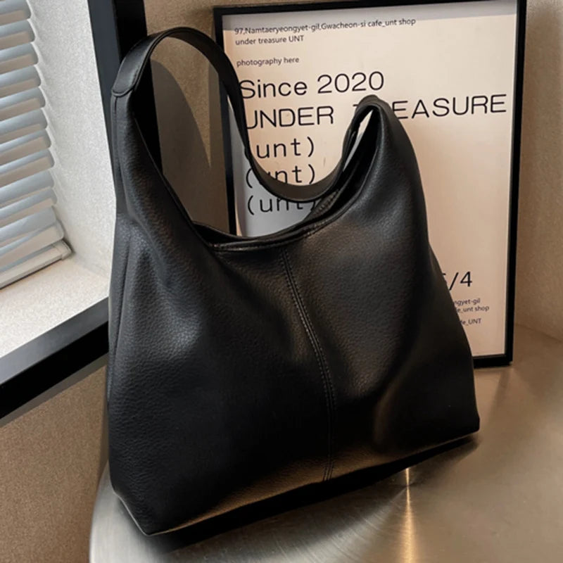 Hobo Handbag Textured Design Spacious Interior Soft Shoulder Strap