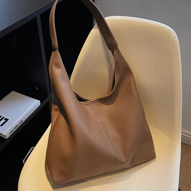 Hobo Handbag Textured Design Spacious Interior Soft Shoulder Strap