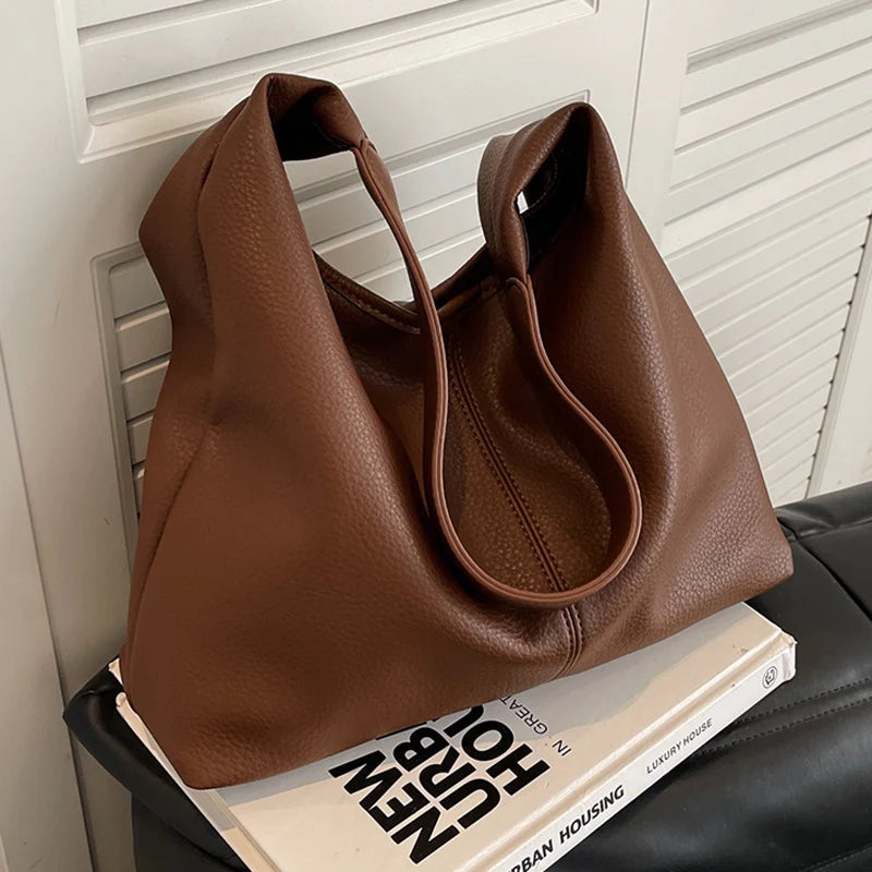Hobo Handbag Textured Design Spacious Interior Soft Shoulder Strap