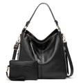 Hobo Handbag Water-Resistant Leather Hidden Anti-Theft Pocket & Matching Pouch