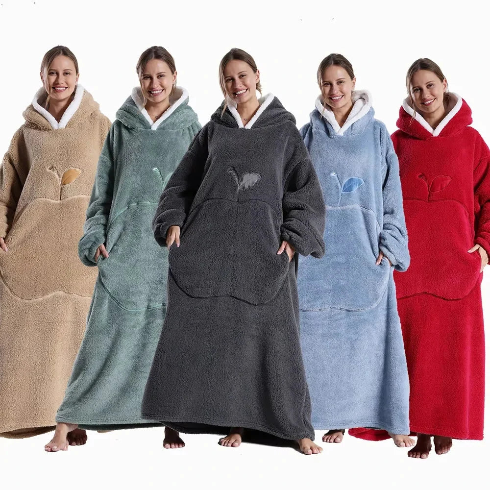 Hooded Blanket Oversized Sherpa Fleece & Kangaroo Pocket