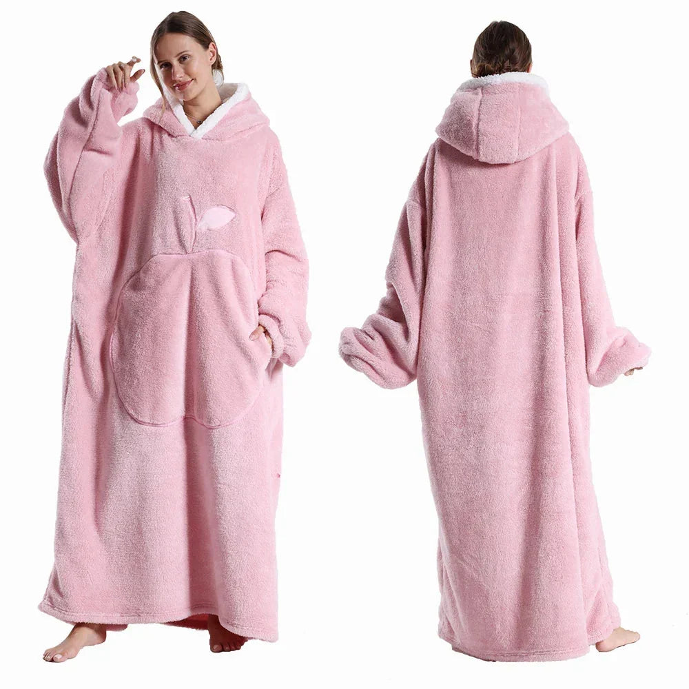 Hooded Blanket Oversized Sherpa Fleece & Kangaroo Pocket