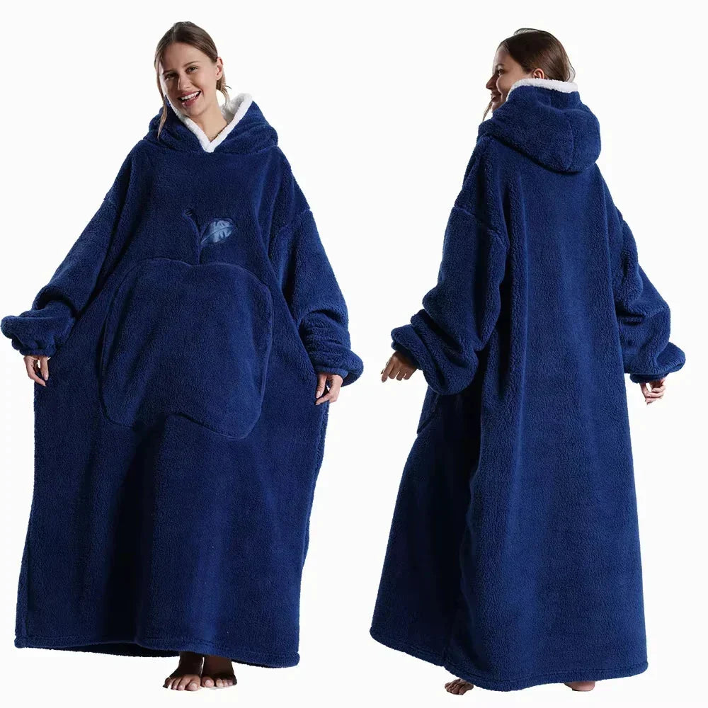 Hooded Blanket Oversized Sherpa Fleece & Kangaroo Pocket