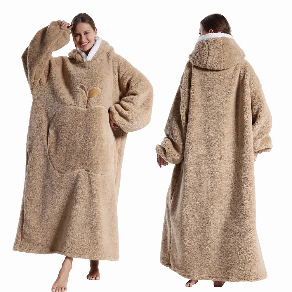 Hooded Blanket Oversized Sherpa Fleece & Kangaroo Pocket