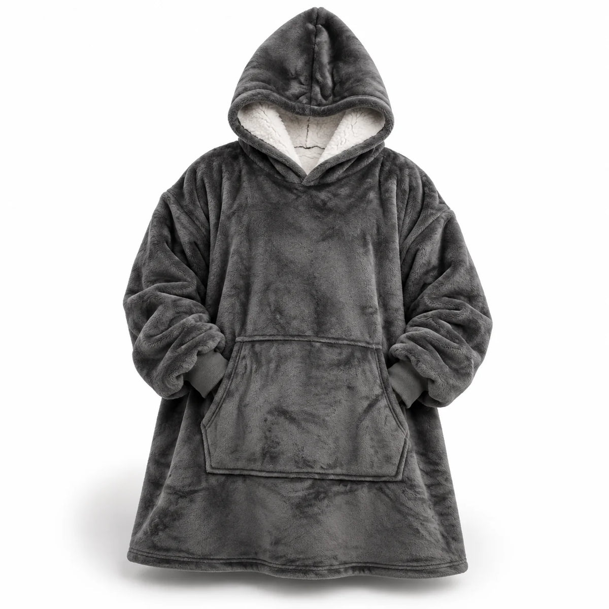 Hoodie Blanket Oversized Sherpa Fleece Front Pocket