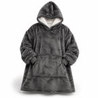 Hoodie Blanket Oversized Sherpa Fleece Hood & Front Pocket