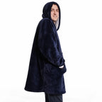 Hoodie Blanket Oversized Sherpa Fleece Hood & Front Pocket