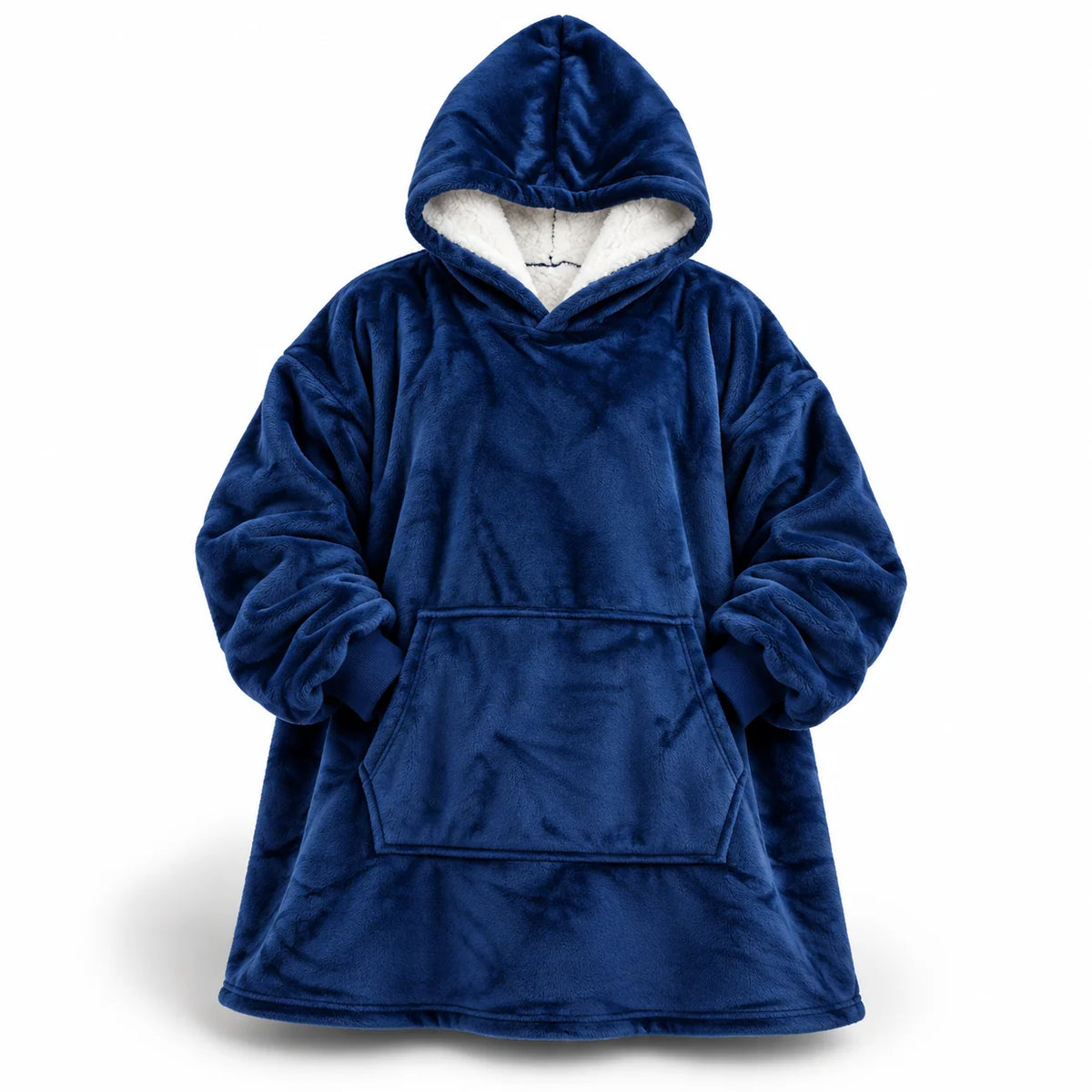 Hoodie Blanket Oversized Sherpa Fleece Hood & Front Pocket