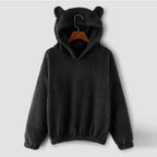 Hoodie Teddy Fleece Bear Ear Hood Relaxed Fit