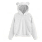 Hoodie Teddy Fleece Bear Ear Hood Relaxed Fit
