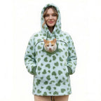 Hoodie With Built-In Cat Cave Sherpa Fleece