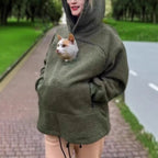 Hoodie With Built-In Cat Cave Sherpa Fleece