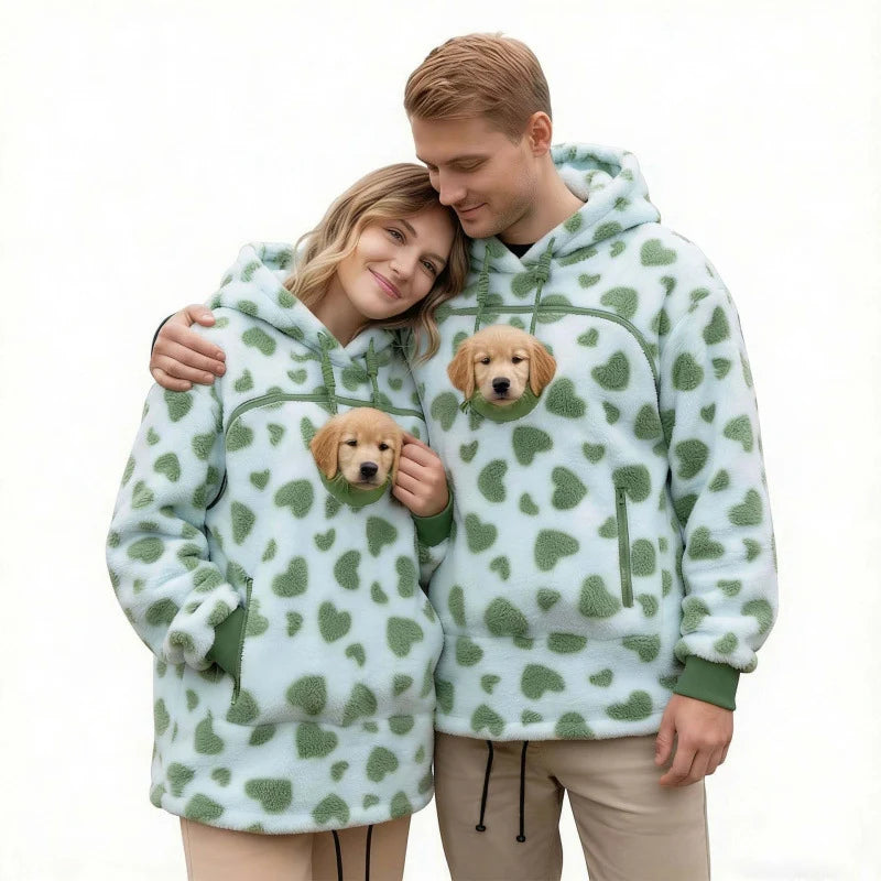 Hoodie With Built-In Cat Cave Sherpa Fleece