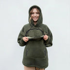 Hoodie With Built-In Cat Cave Sherpa Fleece