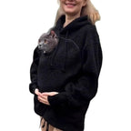 Hoodie With Built-In Cat Cave Sherpa Fleece