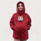 Hoodie With Built-In Cat Cave Sherpa Fleece