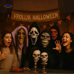 Horror Mask Full-Face Integrated Hood Breathable Mesh Eyes