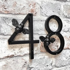 House Number Bee Motif Weatherproof Metal 5 Inch