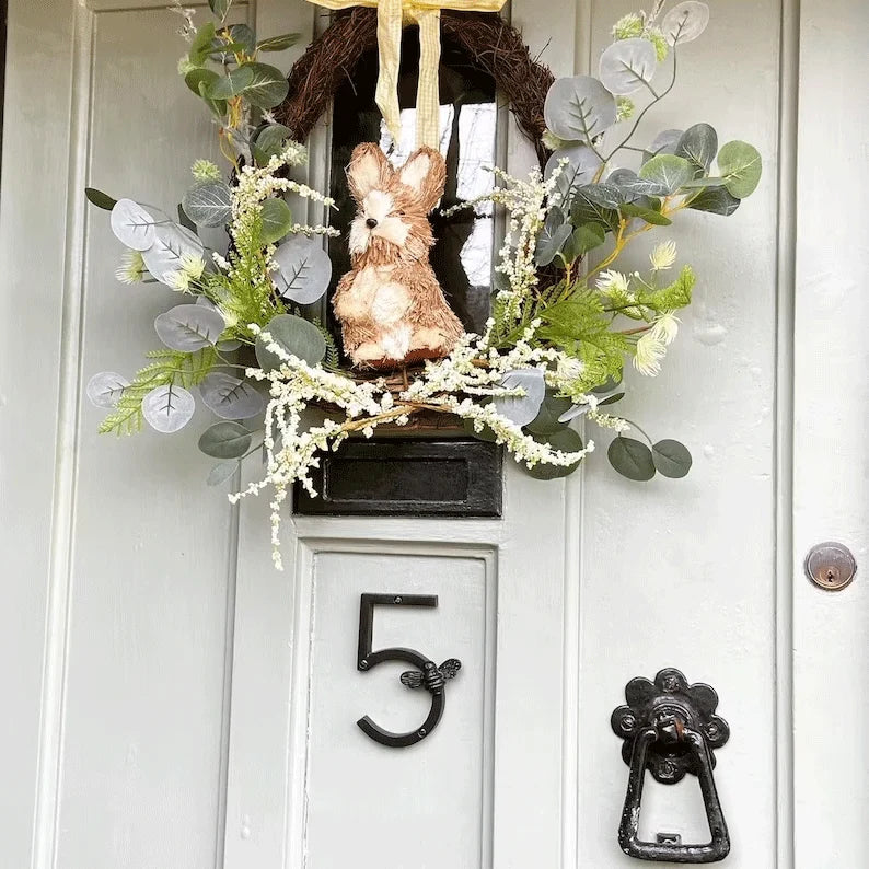 House Number Bee Motif Weatherproof Metal 5 Inch