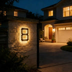 House Number Sign Solar Powered Automatic LED Weatherproof