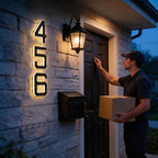 House Number Sign Solar Powered Automatic LED Weatherproof