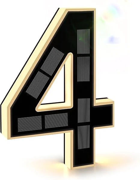 House Number Sign Solar-Powered Dusk Sensor Weather-Resistant