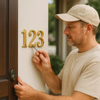 House Number Solid Brass Classic Design Mounting Hardware Included