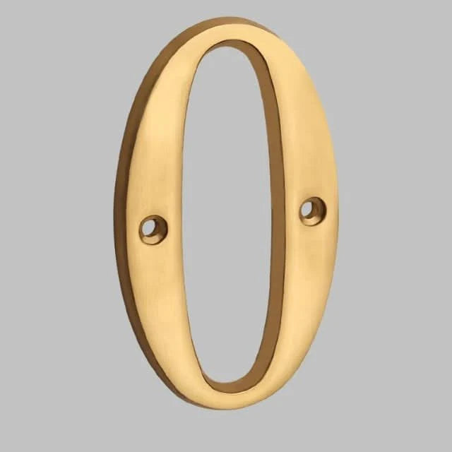 House Number Solid Brass Classic Design Mounting Hardware Included