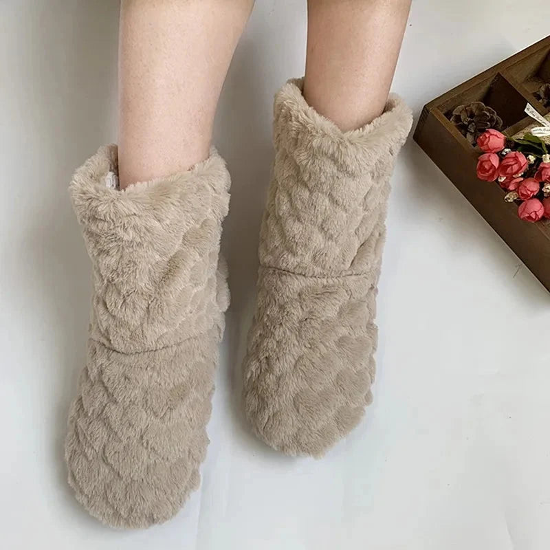 House Socks Plush Teddy Lining & Non-Slip Sole